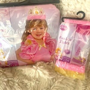 NWT, DISNEY PRINCESS DRESS UP OR COSTUME ACCESSORIES, SHRUG AND FOOTLESS TIGHTS